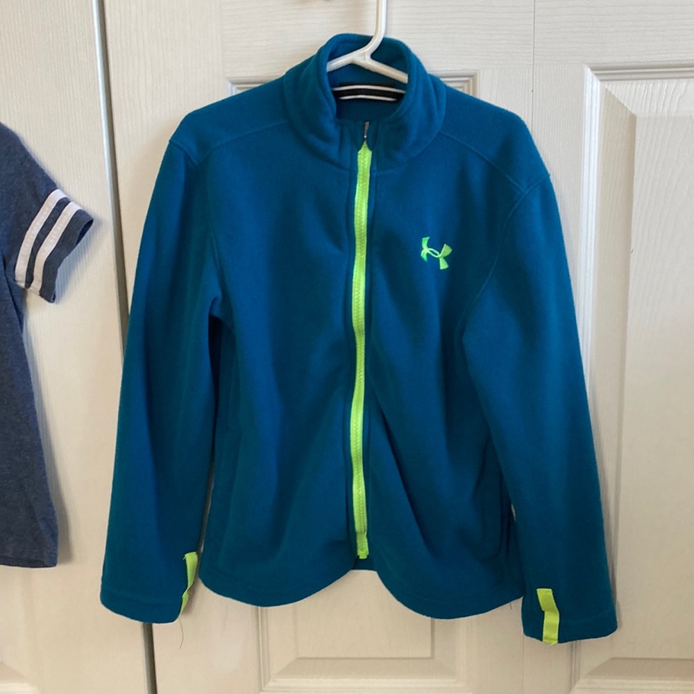 Under Armour Kids Jacket in Blue and Neon Green